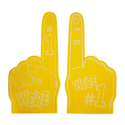 Yellow Sublimated Foam Hands